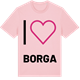 Pink Cotton t-shirt med Jag älskar Borga t-shirt stort tryck