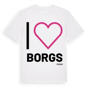 Jag älskar Borgs t-shirt stort tryck – ekologisk bomull t-shirt från Pinshirt