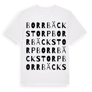 Borrbäckstorp ordlek t-shirt – ekologisk bomull t-shirt från Pinshirt