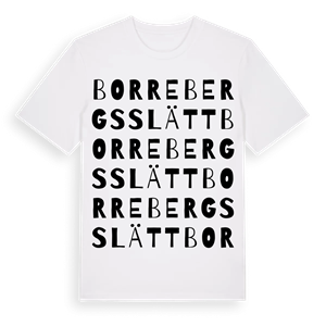 Borrebergsslätt ordlek t-shirt – ekologisk bomull t-shirt från Pinshirt
