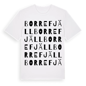 Borrefjäll ordlek t-shirt – ekologisk bomull t-shirt från Pinshirt