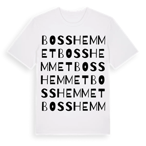 Bosshemmet ordlek t-shirt – ekologisk bomull t-shirt från Pinshirt