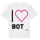 White t-shirt med Jag älskar Bot t-shirt stort tryck