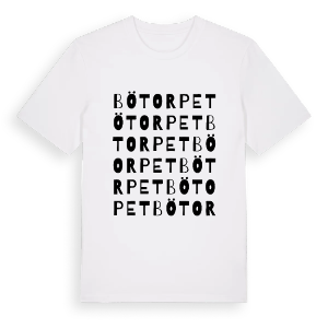 Bötorpet ordlek t-shirt – ekologisk bomull t-shirt från PinShirt