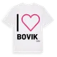 White t-shirt med Jag älskar Bovik t-shirt stort tryck