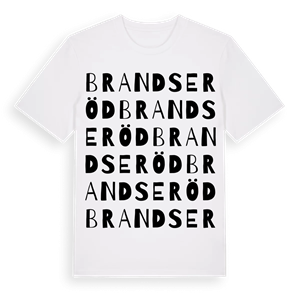 Brandseröd ordlek t-shirt – ekologisk bomull t-shirt från Pinshirt