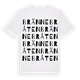 White t-shirt med Brännebråten ordlek t-shirt