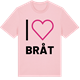 Pink Cotton t-shirt med Jag älskar Bråt t-shirt stort tryck