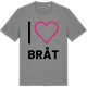 Mid Heather Gray t-shirt med Jag älskar Bråt t-shirt stort tryck