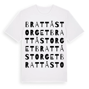 Brattåstorget ordlek t-shirt – ekologisk bomull t-shirt från Pinshirt
