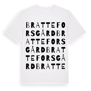 Brattefors gård ordlek t-shirt – ekologisk bomull t-shirt från Pinshirt