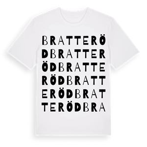 Bratteröd ordlek t-shirt – ekologisk bomull t-shirt från Pinshirt