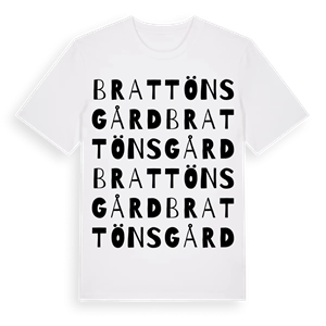 Brattönsgård ordlek t-shirt – ekologisk bomull t-shirt från Pinshirt