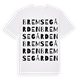 White t-shirt med Bremsegården ordlek t-shirt