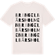 Vintage White t-shirt med Bringelbärsholmen ordlek t-shirt