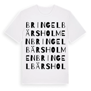Bringelbärsholmen ordlek t-shirt – ekologisk bomull t-shirt från Pinshirt