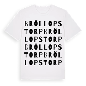 Bröllopstorp ordlek t-shirt – ekologisk bomull t-shirt från Pinshirt
