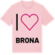 Pink Cotton t-shirt med Jag älskar Brona t-shirt stort tryck