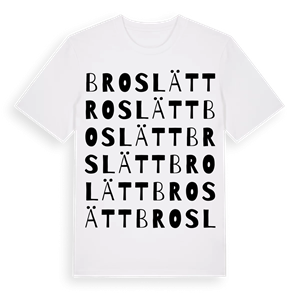 Broslätt ordlek t-shirt – ekologisk bomull t-shirt från Pinshirt