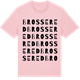 Pink Cotton t-shirt med Brossered ordlek t-shirt