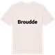 Vintage White t-shirt med Broudde fetstil t-shirt