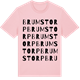 Pink Cotton t-shirt med Brumstorp ordlek t-shirt