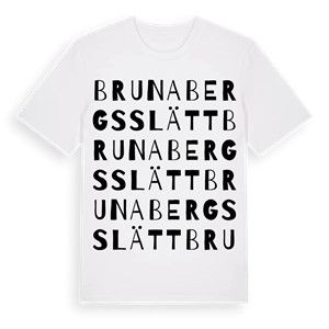Brunabergsslätt ordlek t-shirt – ekologisk bomull t-shirt från Pinshirt