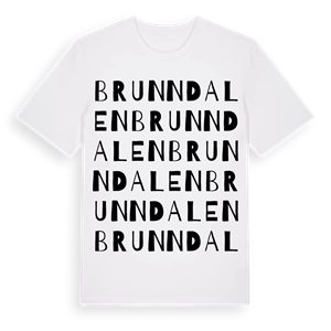 Brunndalen ordlek t-shirt – ekologisk bomull t-shirt från Pinshirt