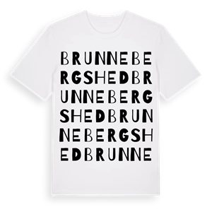 Brunnebergshed ordlek t-shirt – ekologisk bomull t-shirt från Pinshirt