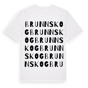 Brunnskog ordlek t-shirt – ekologisk bomull t-shirt från Pinshirt