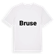White t-shirt med Bruse fetstil t-shirt
