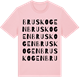 Pink Cotton t-shirt med Bruskogen ordlek t-shirt