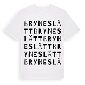 Bryneslätt ordlek t-shirt – ekologisk bomull t-shirt från Pinshirt