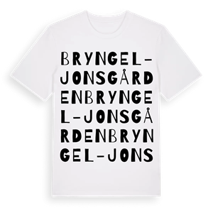 Bryngel-Jonsgården ordlek t-shirt – ekologisk bomull t-shirt från Pinshirt