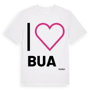 Jag älskar Bua t-shirt stort tryck – ekologisk bomull t-shirt från Pinshirt