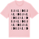 Pink Cotton t-shirt med Bualid ordlek t-shirt