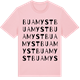 Pink Cotton t-shirt med Buamyst ordlek t-shirt
