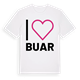 White t-shirt med Jag älskar Buar t-shirt stort tryck
