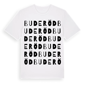 Buderöd ordlek t-shirt – ekologisk bomull t-shirt från Pinshirt