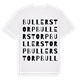 White t-shirt med Bullerstorp ordlek t-shirt