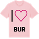 Pink Cotton t-shirt med Jag älskar Bur t-shirt stort tryck