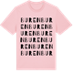 Pink Cotton t-shirt med Buren ordlek t-shirt
