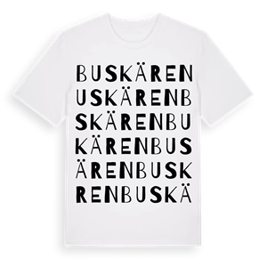 Buskären ordlek t-shirt – ekologisk bomull t-shirt från Pinshirt