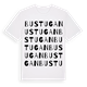 White t-shirt med Bustugan ordlek t-shirt