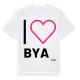 White t-shirt med Jag älskar Bya t-shirt stort tryck