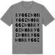 Mid Heather Gray t-shirt med Byggemon ordlek t-shirt