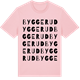 Pink Cotton t-shirt med Byggerud ordlek t-shirt