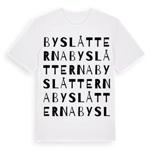Byslåtterna ordlek t-shirt – ekologisk bomull t-shirt från Pinshirt