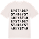 Vintage White t-shirt med Bystad ordlek t-shirt