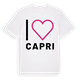 White t-shirt med Jag älskar Capri t-shirt stort tryck